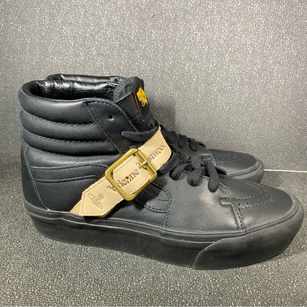 Vans Vivienne Westwood  Sk8-Hi Platform Sneakers Shoes Black Leather Women's 9